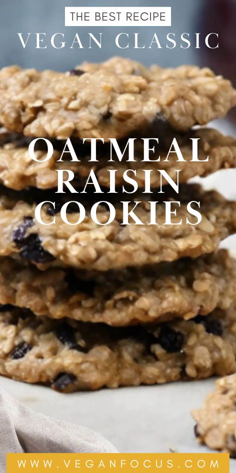 If you’re looking for a delicious and healthy dessert option that is also vegan-friendly, look no further than Vegan Classic Oatmeal Raisin Cookies. These cookies are made with wholesome ingredients like oats, raisins, and coconut oil and a delicious indulgence. With a soft and chewy texture and a hint of cinnamon, these cookies are perfect for satisfying your sweet tooth. Serve for dessert, a snack or school lunches. Best of all, they are easy to make and can be enjoyed by everyone!
#cookies Egg Free Cookies Recipes, Vegan Oatmeal Raisin Cookies, Dairy Free Cookie Recipe, Oatmeal Raisin Cookies Healthy, Aquafaba Recipes, Oatmeal Raisin Cookie, Vegan Runner, Raisin Cookie, Cookie Recipes Oatmeal Raisin