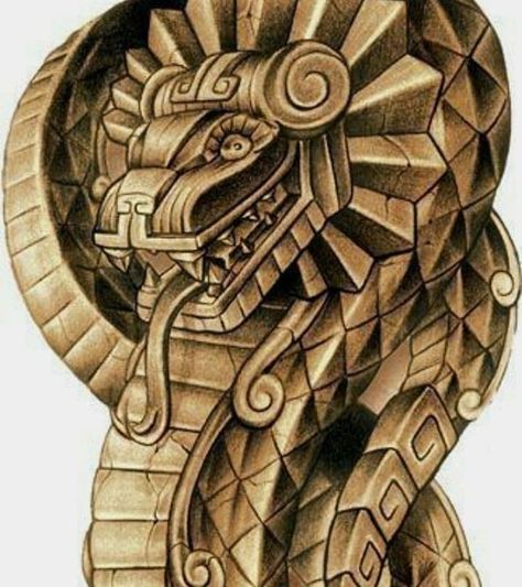 #liveforart #ancienttechnology Feathered Serpent Tattoo, Mayan Snake, Quetzalcoatl Tattoo, Aztec Drawing, Aztec Artwork, Aztec Symbols, Mayan Tattoos, Aztec Tattoos, Feathered Serpent