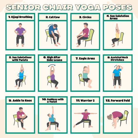 Yoga For Seniors Over 50 Sequence, Stretches For Older People, Chair Yoga Poses Seniors, Yoga For Senior Citizens, Senior Yoga Sequence, Senior Citizen Exercises, Chair Yoga Sequence For Seniors, Seated Yoga For Seniors, 28 Day Chair Yoga For Seniors