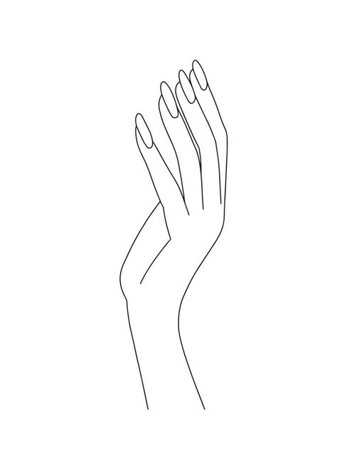 Vector woman hand sketch with manicure. Beautiful woman hand with nails illustration Nails Drawing Sketch, Nails Sketch, Hand With Nails, Illustration Nails, Nails Illustration, Nails Drawing, Draw Hands, Nails Beautiful, Different Nail Shapes