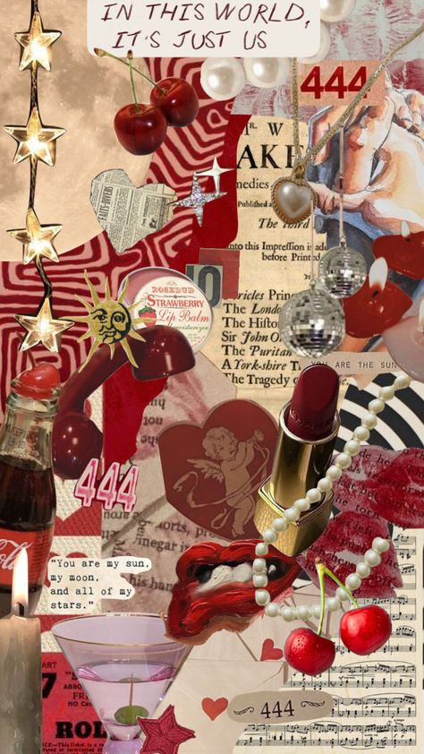 #red #aesthetic #vintage #moodboard #collage #444 444 Collage, Red Aesthetic Vintage, Red Collage Wallpaper, Red Collage Aesthetic, Hot Red Aesthetic Wallpaper Collage, Dark Red Aesthetic Collage, Angelic Numbers, Red Aesthetic Shuffles, Red Collage