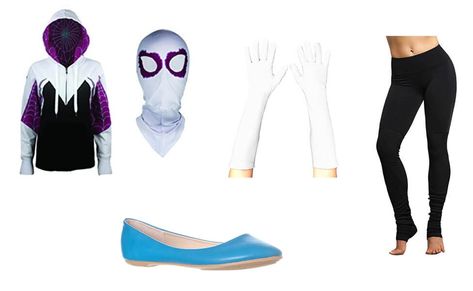 Spider-Gwen Costume Diy Gwen Stacy Costume, Ghost Spider Costume Women, Gwen Stacy Costume Diy, Diy Spider Gwen Costume, Spider Gwen Halloween Costume, Ghost Spider Costume Women Diy, Ghost Spider Costume, Diy Ghost Spider Costume, Spider Man Gwen Stacy Costume