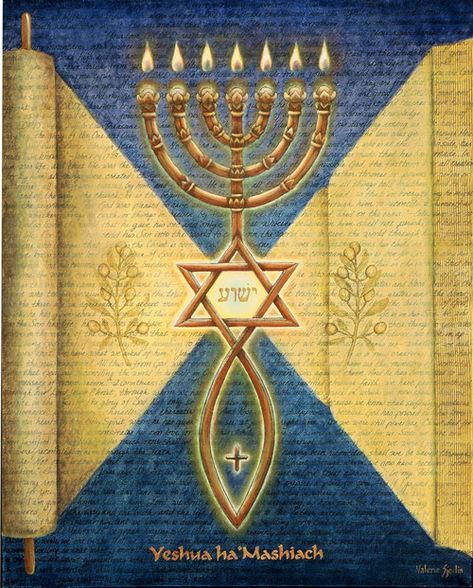 messianic jewish symbol | Torah: The Way, The Truth, and The Life Messianic Judaism, Messianic Jewish, Arte Judaica, Jewish Symbols, Yom Kippur, Pictures Of Jesus Christ, Hanukkah Menorah, Jewish Art, Lion Of Judah