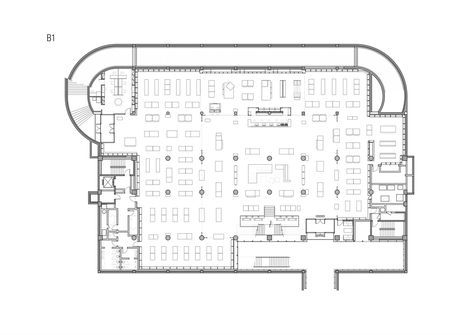 Kyobo Book Center & Hottracks,Plan Bookstore Plan, Library Public, Public Library Design, Cafe Plan, Bookstore Design, Store Plan, Store Architecture, Bookstore Cafe, Architecture Sketchbook