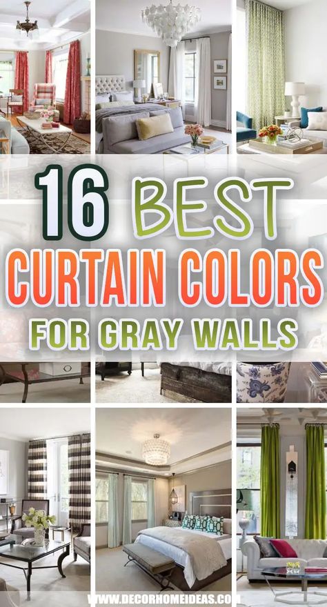 Curtain Colors For Gray Walls, Curtains For Grey Walls, Grey Curtains Living Room, Curtains To Go, Curtain Colors, Gray Bedroom Walls, Grey Walls Living Room, Curtains Living Room Modern, Beige Curtains