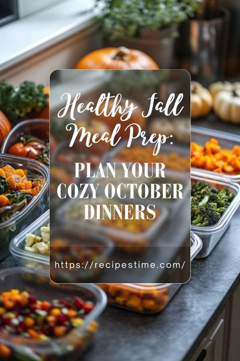 Get a head start on dinner with these healthy fall meal prep ideas! These easy recipes are full of autumn flavors and perfect for planning cozy October meals. 🎃✨ #MealPrepForFall #HealthyDinners #CozyFallRecipes #FallMealPlanning #NutritiousEats Easy Fall Meal Prep, Fall Lunch Ideas Healthy, Autumn Meal Prep, Healthy Fall Meal Prep, Fall Lunch Ideas, Fall Meal Prep, October Meals, Cozy October, Meal Prep Plan