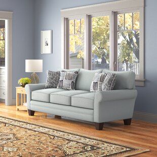 This loveseat has a classic look with a modern fabric for an ideal seating addition to your space. Made in the USA, the frame is crafted from solid and engineered wood, filled with foam and wrapped in revolution performance fabrics® that's stain-resistant, so it holds up to regular use. The cushions are supported by sinuous springs to prevent sagging over time. Plus, the seat and back cushions and their covers are removable for easy cleaning. The cushions are also reversible to promote even wear Sofa Review, Rolled Arm Sofa, Leather Pillow, Overnight Guests, Beachcrest Home, Upholstered Sofa, Sleeper Sofa, Foam Cushions, Banquette