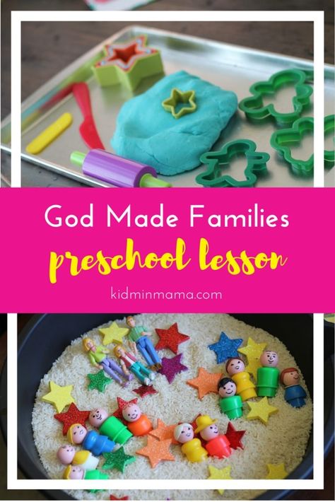 God Made Families - KidMin Mama God Made Families Preschool Craft, God Made Families Craft, God Made Me Preschool Activities, Abraham Preschool Craft, Catholic Preschool Activities, Church Nursery Activities, Toddler Bible Lessons, Toddler Bible, Preschool Sunday School