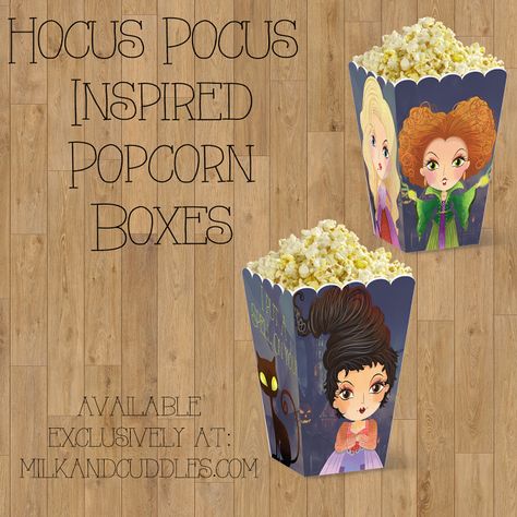 Hocus Pocus Party Decoration, Hocus Pocus Spell, Hocus Pocus Movie, Hocus Pocus Spell Book, Hocus Pocus Party, Hocus Pocus 2, Halloween Movie Night, Halloween Hocus Pocus, Popcorn Boxes