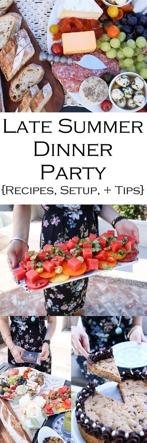 Easy Summer Dinner Party, Late Summer Dinner Party, Late Summer Dinner, Summer Dinner Party Menu, Birthday Dinner Menu, Host Party, Easy Summer Dinner, Summer Dinner Party, Spring Entertaining