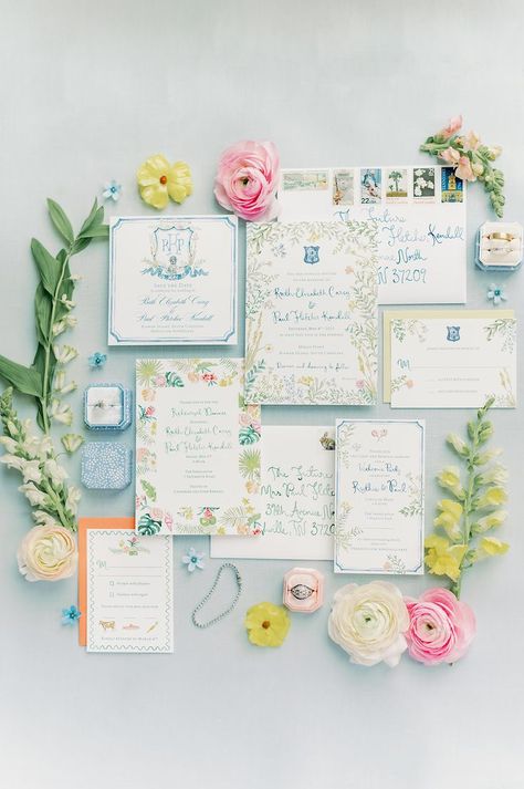 Garden Party Wedding Details, Coastal Garden Party Wedding, Coastal Garden Wedding, Garden Party Wedding Invitations, Kiawah Island Wedding, Wedding Color Schemes Blue, Stationary Wedding, Wedding Aesthetics, Invite Ideas