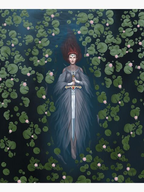 Lady Of The Lake Painting, Lady Of The Lake Aesthetic, Lady Of The Lake Tattoo, Nimue Lady Of The Lake, Lady Of The Lake Art, Lake Goddess, Lady In The Lake, The Lady Of The Lake, Lake Tattoo