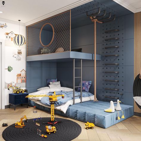 Luxury Kids Bedroom, Kids Bedroom Boys, Boys Room Design, Cool Kids Bedrooms, Boy Bedroom Design, Kids Bedroom Designs, Hiasan Bilik, Kids Interior Room