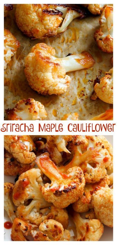 Maple Sriracha Roasted Cauliflower #roastedcauliflower #cauliflower #spicy #sriracha Maple Sriracha, Baker By Nature, Radish Recipes, Yummy Pasta Recipes, Tasty Pasta, Cauliflower Recipes, Roasted Cauliflower, Easy Weeknight Meals, Veggie Dishes