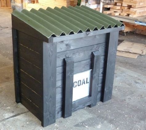 Firewood Ideas, Coal Storage, Coal Bunker, Log Stores, Coal Stove, Log Store, Wood Store, Firewood Storage, House Deco