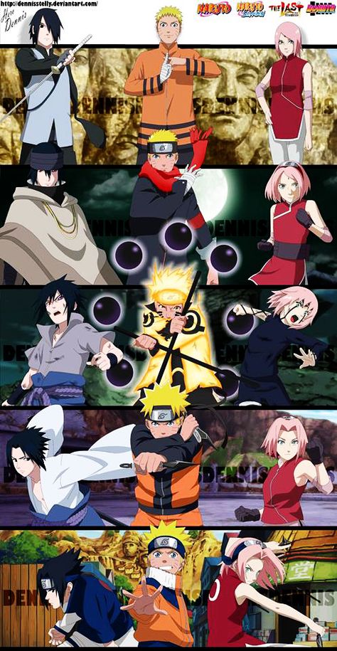 Naruto - Growth of Team 7 Photo Naruto, Kurama Naruto, Dengeki Daisy, Naruto Team 7, Naruto Shippudden, Naruto Teams, Manga Naruto, Sasuke Sakura, Naruto Drawings