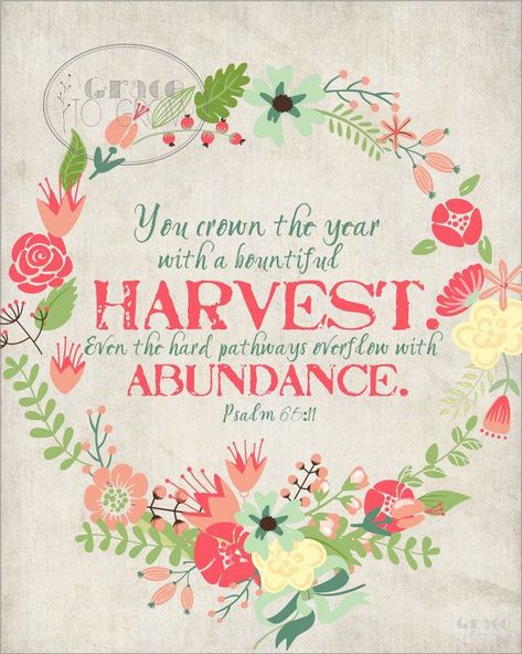 You crown the year with a bountiful harvest; even the hard pathways overflow with abundance.  (Psalm 65:11 NLT)   Praying God gives us a year of plentiful favor filled with His abundance riches—inducing spiritual growth; resulting in a bountiful harvest, overflowing into our lives, impacting all in and around our lives... in Jesus’ Name Amen. 🌿🌼🍃 Psalm 65 11, Sample Wedding Invitation Wording, Psalm 65, Sukkot, Bountiful Harvest, Favorite Bible Verses, Wedding Invitation Wording, The Kingdom Of God, Spiritual Inspiration