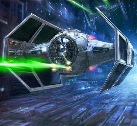 Darth Vader's TIE Fighter Darth Vader Tie Fighter, Star Wars Illustration, Star Ship, Star Wars Painting, Darth Vader Star Wars, Star Wars 7, Star Wars Vehicles, Star Wars Empire, Star Wars Tattoo