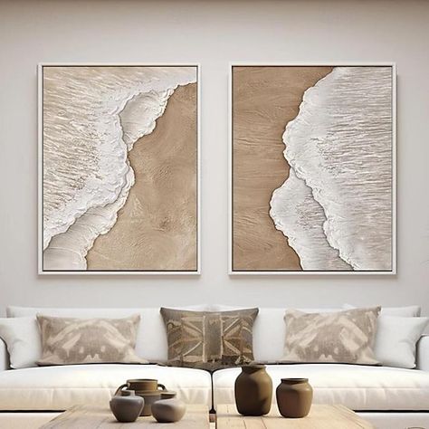 Wabi Sabi Art Painting, Ocean Wave Painting, Wabi Sabi Painting, Painting Set Of 2, Black Wall Decor, Wave Painting, Sky Painting, Art Texture, Painting Set