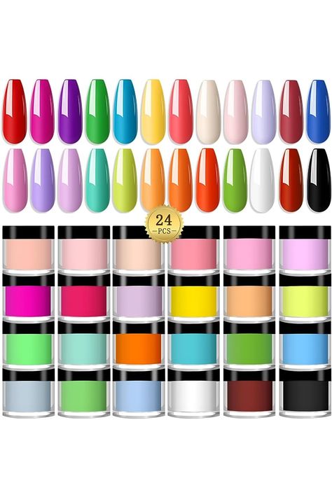 MeiDai 24 Colors Acrylic Powder, Colored Acrylic Powder for Nail Acrylic Powder DIY Art Design Christmas Gifts for Women and Girls Women Gifts Christmas, Nail Acrylic Powder, Nails Inspiration Summer, Nail Acrylic, Colored Acrylic, Acrylic Powder, Color Powder, Women Gifts, Design Christmas