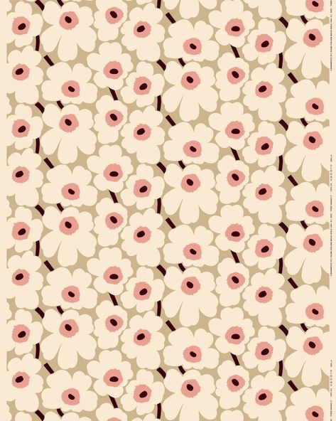 Marimekko Wallpaper, Marimekko Pattern, Fabric Shops Online, Maija Isola, Marimekko Fabric, Poppy Pattern, Fabric Canvas, Hanging Canvas, Cotton Linen Fabric