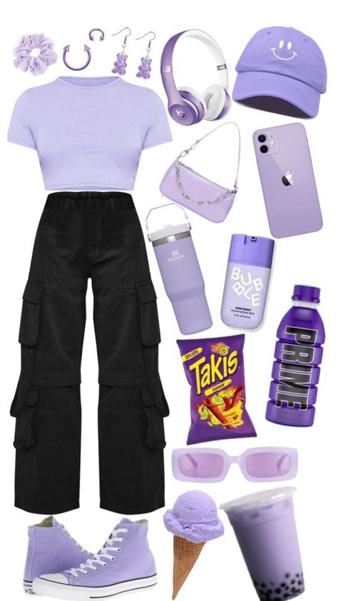 Lavender Outfit, Purple Fashion Casual, Purple Fits, Casual Preppy Outfits, Purple Outfits, Trendy Outfits For Teens, Quick Outfits, Cute Preppy Outfits, Easy Trendy Outfits