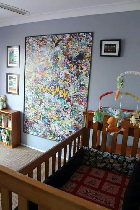 10 Cute And Adorable Ways To DIY Pokemon Nursery Ideas Nerdy, Pokemon Nursery Ideas, Pokémon Baby Room, Pokemon Bedroom Decor, Boys Pokemon Bedroom Ideas, Pokemon Bedroom Kid Rooms, Pokémon Bedroom Ideas, Pokemon Kids Room, Pokemon Room Ideas