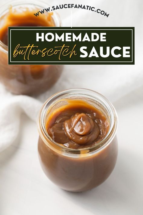 This recipe for homemade butterscotch sauce makes a rich, creamy and decadent dessert sauce that you will want to put on everything. Easy Butterscotch Sauce, Homemade Butterscotch Sauce, Butterscotch Sauce Recipe, How To Make Butterscotch, Butterscotch Sauce Recipes, Homemade Butterscotch, Chamoy Sauce, Fruit Sauces, Homemade Strawberry Sauce