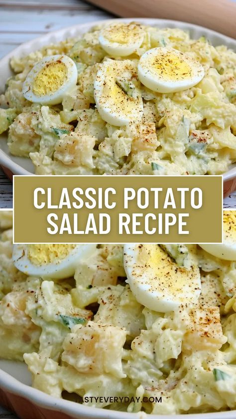 Classic Potato Salad Recipe. Just whipped up a batch of Mama’s… | by Tasty Everyday | Medium Classic Potato Salad, Potato Salad Recipe, Potatoe Salad Recipe, Salad Recipe, Side Dish, Potato Salad, Salad Recipes, Side Dishes, Potato