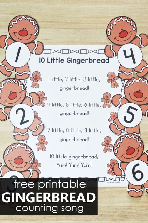 Gingerbread Man Song, Gingerbread Preschool, Gingerbread Man Preschool, Preschool Circle Time Songs, December Lesson Plans, Christmas Lesson Plan, Gingerbread Unit, December Lessons, Gingerbread Man Activities