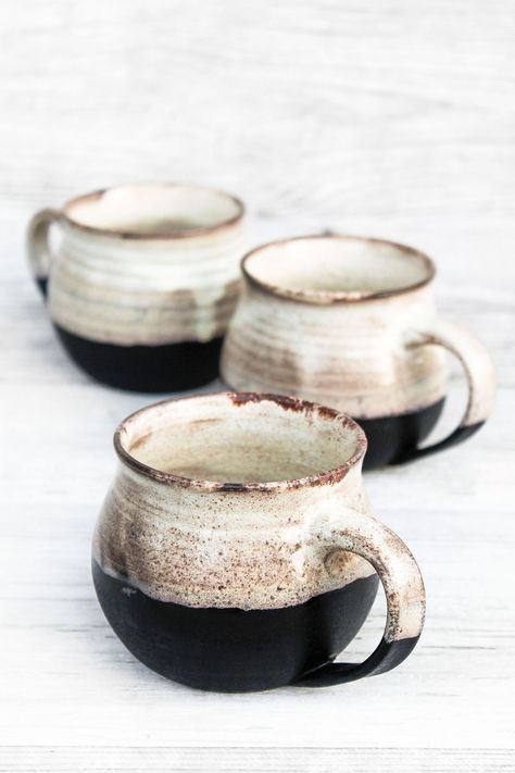 9oz/270 ml Black beige barrel shaped, ceramic cup handmade. Wheel thrown pottery. Modern artisan drinkware. Natural organic boho style rustic farmhouse mug. Wabi sabi handcafted ceramic drinking vessel. Birthday christmas thanksgiving gift for mom, dad, wife husband, best friend. Ceramic Functional, Cups For Coffee, Coffee Cappuccino, Ceramic Glazes, Artisan Pottery, Clay Cup, Rustic Pottery, Pottery Gifts, Farmhouse Boho