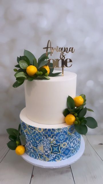 Ells Sweet Treats | Custom Cakes on Instagram: "Mediterranean tile inspired cake 🍋 loved the clean lines and added pop of yellow! . . . #ellssweettreats #amalficoast #firstbirthdaycake #buttercreamcake #edibleimagecake #cakeperfection #perfectedges #mediterraneanvibes #katytxsmallbusiness #katytxcakes #katytxbaker #cakedesign #cakeinspiration" Mediterranean Cake, Mediterranean Birthday, Mediterranean Theme, Pop Of Yellow, Mediterranean Tile, Edible Image Cake, Katy Tx, Cool Birthday Cakes, Buttercream Cake