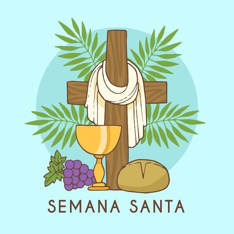 Hermosa mano dibujada semana santa | Free Vector #Freepik #freevector #semana-santa #santo #viernes-santo #cristiano Holiday Quotes, Organic Cosmetics, Mexican Art, A Color, 40th Birthday, Sailor Moon, I Hope, Mural, Easter