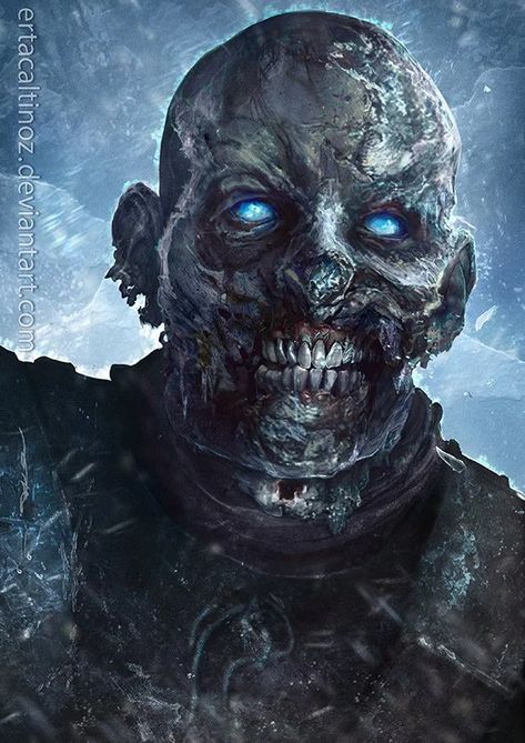 Ice Zombie, Zombie Tattoos, Icewind Dale, Zombie Monster, Fire Fans, Norse Myth, Dnd Monsters, Fantasy Portraits, Image Painting