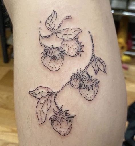 Vintage Strawberry Tattoo, Strawberry Vintage, Strawberry Tattoo, Vintage Strawberry, Vintage Tattoo, Tattoos