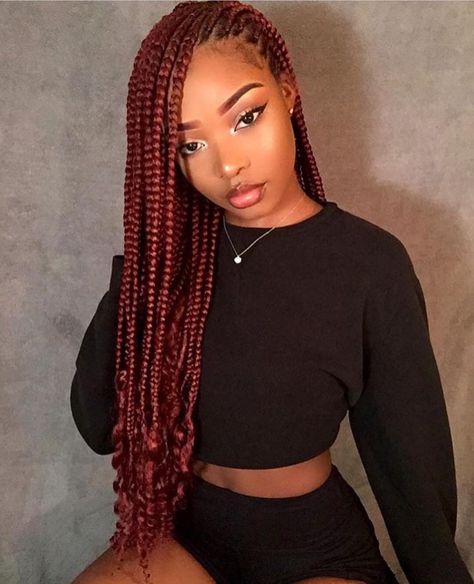 Small Box Braids Hairstyles, Xpression Hair, Red Braids, Red Box Braids, Trendy We Fryzurach, Small Box Braids, Blonde Box Braids, Short Box Braids, Jumbo Box Braids