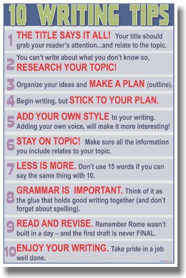 Language Arts Classroom Poster - 10 Writing Tips Menulis Novel, Admission Essay, Essay Tips, College Admissions, Language Arts Classroom, Admissions Essay, Business Writing, College Essay, College Admission