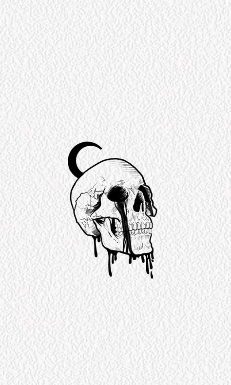 Moon And Skull Tattoo, Fictional Characters Art, Moon Skull, Full Moon Tattoo, Artsy Tattoos, Tattoo Moon, Tattoo Outline, Flash Art, Tattoo Tattoo