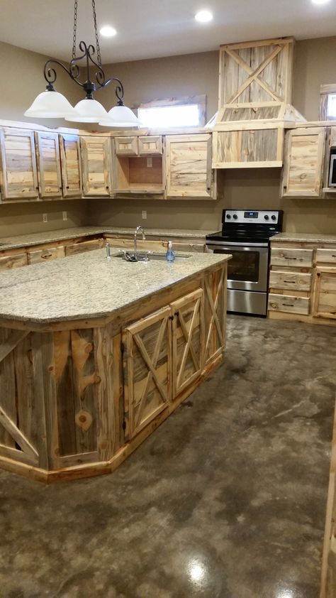 Beetle kill kitchen cabinets 2x4 Kitchen Cabinets, Pallet Kitchen Cabinets Farmhouse Style, Cabin Style Kitchen Ideas, Handmade Kitchen Cabinets, Diy Cabinets Kitchen, Diy Rustic Kitchen Cabinets, Western Kitchen Cabinets, Farm Cabinets, Rustic Kitchen Cabinets Ideas