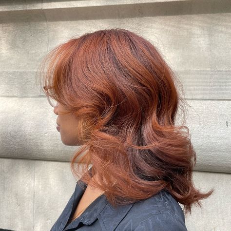 Hair color by our colorist Aimee @aimeelynnbhair 🔥 Haircut/silk press by our stylist Lauren @laurenevehair 🧡 Brown Silk Press, Ginger Silk Press, Dyed 4c Hair, Hair Calendar, 2024 Hair Color, Hair Ginger, Ginger Hair Color, Hair Advice, Silk Press