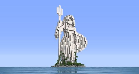 Statues Minecraft, Minecraft Temple, Minecraft Underwater, Minecraft Statues, Rumah Minecraft Sederhana, Minecraft Structures, Minecraft House Plans, Bangunan Minecraft, Minecraft Castle