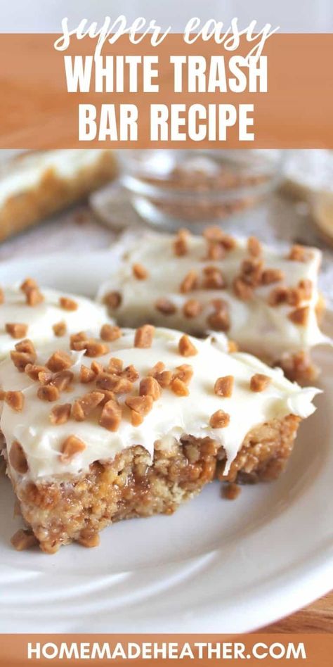 Skor Bars, Toffee Recipe, Square Recipes, Dessert Bar Recipe, Bar Recipe, Trending Recipes, White Trash, Easy Delicious Recipes, Easy Weeknight