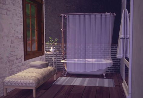 Random Mini Set: Bathtub, Ottoman, Wallpaper [#ts4_bb] [#ts4_bb_bedroom] [#ts4_bb_bathroom] [#ts4_bb_build] [#ts4_bb_build] Anthropologie Rug, Sims 4 City Living, Alpha Cc, Shower Bathtub, Sims Ideas, Sims 4 Cc Furniture, Sims 4 Build, Cc Sims, Mirror Pic