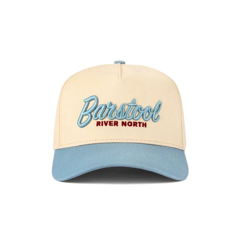 Barstool River North 5-Panel Baseball Hat-Barstool Sports Hats & Merch Cap Branding, Baseball Hat Design, Caps Ideas, Graphic Clothing, Barstool Sports, Sports Hats, Merch Ideas, 5 Panel Hat, Mens Casual Dress Outfits