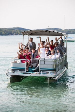 Michelle Ryan, Lake Weddings, Party Barge, Walloon Lake, Wedding Transportation, Cottage Wedding, Lake Front, Festive Wedding, Lakeside Wedding