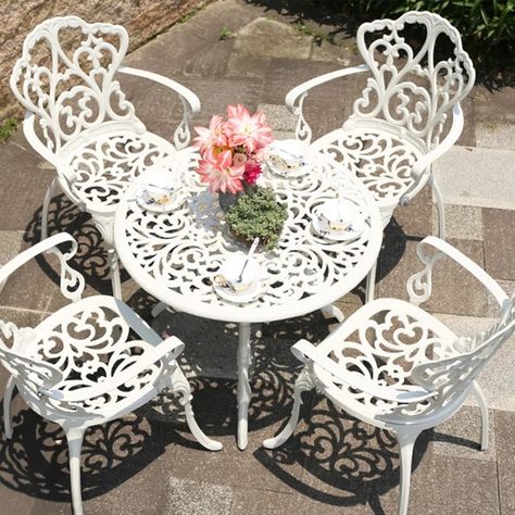 Bloomsbury Market Aguallo 4 - Person Round Outdoor Dining Set | Wayfair