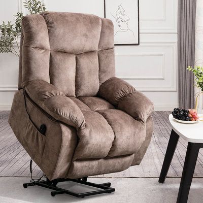 This recliner can be placed in the living room or bedroom to provide you with a place to relax. It can be adjusted to any angle and choose a position that makes you feel comfortable in a variety of angles. The cushion is comfortable, comfortable to the touch velvet, the fabric is very soft. Even if you lie on it all day will not make you feel tired. Bringing the best experience to you. Fabric: Brown Velvet | Latitude Run® Velvet Electric Lift Recliner w / Padded Armrests Velvet in Black, Size 40 Reclining Sofa Living Room, Lift Chair Recliners, Power Recliner Chair, Lift Recliners, Single Sofa Chair, Electric Recliners, Power Reclining Sofa, Home Theater Seating, Sofa Seats