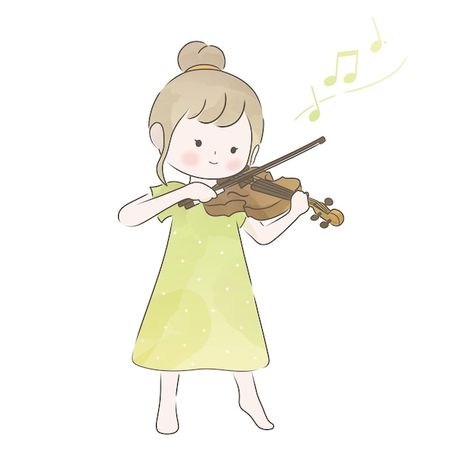 Violin Illustration, Girl Playing Violin, Playing The Violin, Instruments Art, Watercolor Cute, Cartoon Photo, Instagram Background, The Violin, Chibi Girl