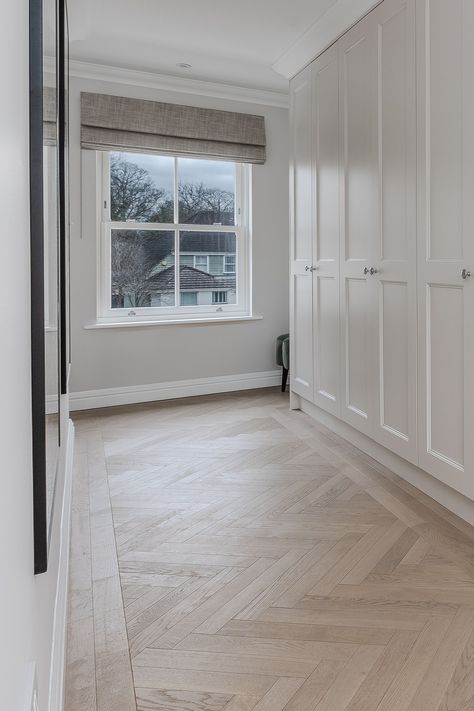 It’s all in the details ✨

This beautiful walk-in wardrobe is complete with our Misty Grey Strip herringbone, and with a multi-block border around the room, radiates elegance and charm.

This fantastic design story is coming soon, but in the meantime, why not click the link and order your free samples of this engineered herringbone floor! Wood Floor Care, Engineered Oak Flooring, Oak Stairs, Misty Grey, Flooring Inspiration, Wood Laminate Flooring, Herringbone Floor, Baroque Design, Walk In Wardrobe