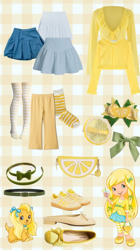 Strawberry shortcake Lemon meringue Halloween costume inspo Meringue Halloween, Strawberry Shortcake Lemon, Strawberry Shortcake Halloween Costume, Strawberry Shortcake Outfits, Cake Costume, Strawberry Shortcake Costume, Friend Costumes, Sabrina Carpenter Outfits, Cute Group Halloween Costumes